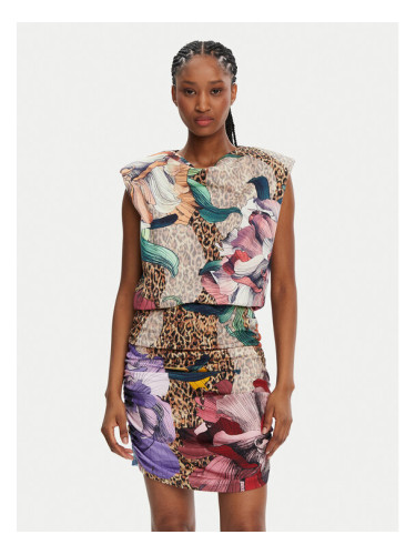 Just Cavalli Коктейлна рокля 78PAOE01 Цветен Slim Fit