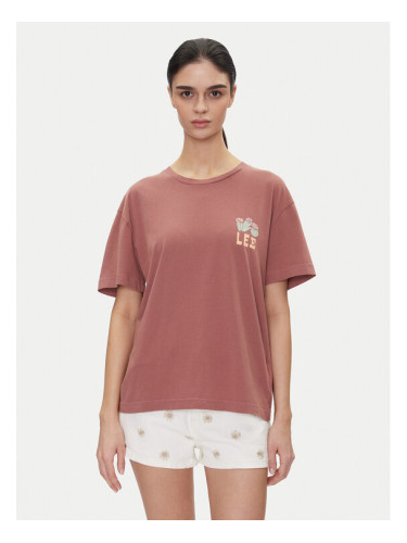 Lee Тишърт Vintage 112363834 Розов Relaxed Fit