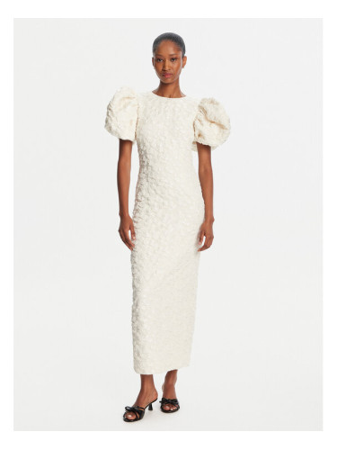 ROTATE Официална рокля 114553857 Екрю Slim Fit