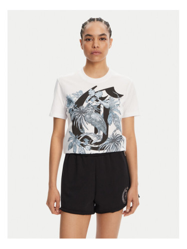 Just Cavalli Тишърт 78PAHT04 Бял Regular Fit