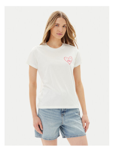 Lee Тишърт Small Logo 112363635 Бял Regular Fit
