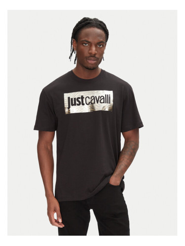 Just Cavalli Тишърт 78OAHT15 Черен Regular Fit