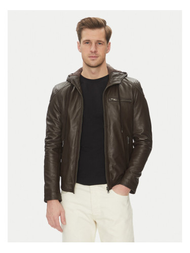 Serge Pariente Кожено яке Ondo Кафяв Regular Fit