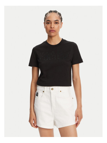 Versace Jeans Couture Тишърт 78HAHS04 Черен Regular Fit