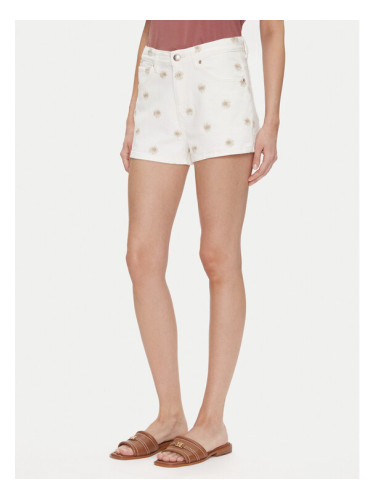 Lee Дънкови шорти Rider 112363514 Бял Slim Fit