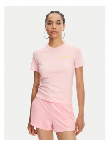 Juicy Couture Тишърт La Beach JCWCT125319 Розов Regular Fit
