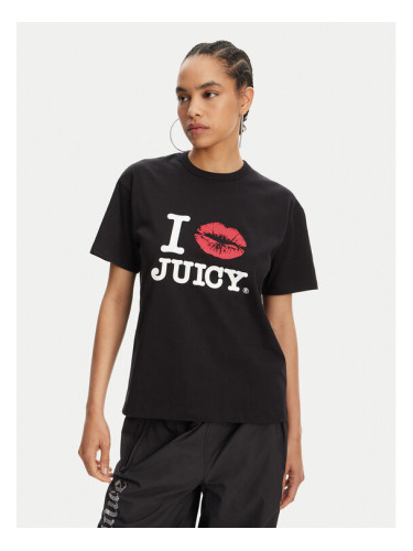 Juicy Couture Тишърт I Kiss JCWCT125348 Черен Oversize