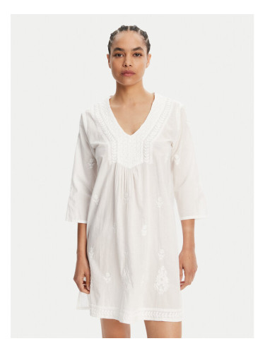 Selmark Лятна рокля BC198 Бял Relaxed Fit