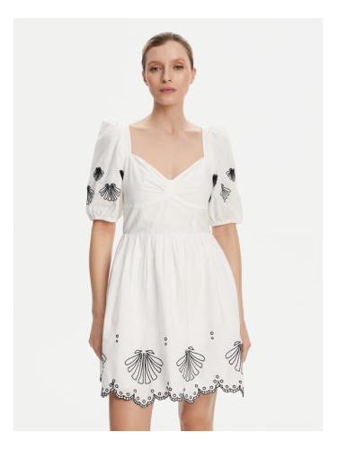 French Connection Лятна рокля 71YOT Бял Regular Fit