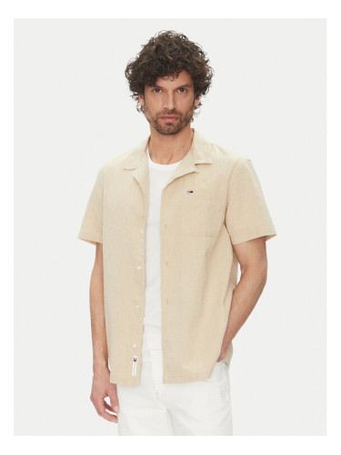 Tommy Jeans Риза DM0DM20895 Бежов Regular Fit