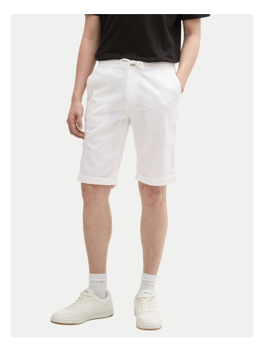 Tom Tailor Шорти от плат 1044715 Бял Regular Fit
