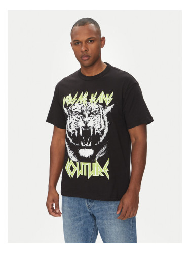 Versace Jeans Couture Тишърт 78GAHT06 Черен Regular Fit