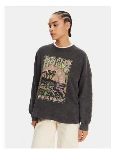 Roxy Суитшърт ERJKT04276 Сив Relaxed Fit