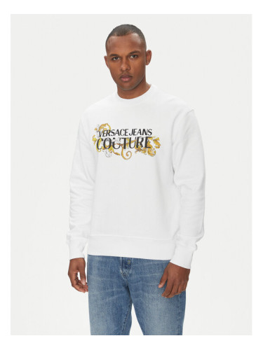 Versace Jeans Couture Суитшърт 78GAIC06 Бял Regular Fit
