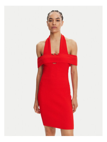 Just Cavalli Плетена рокля 78PAOM19 Червен Slim Fit