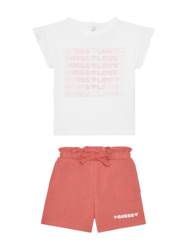 Guess Комплект тишърт и поличка A5GG17 K6YW4 Розов Regular Fit