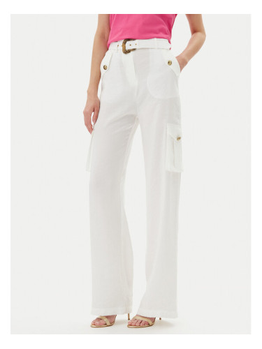 Versace Jeans Couture Текстилни панталони 78HAA109 Бял Wide Leg