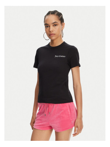 Juicy Couture Тишърт La Beach JCWCT125319 Черен Regular Fit