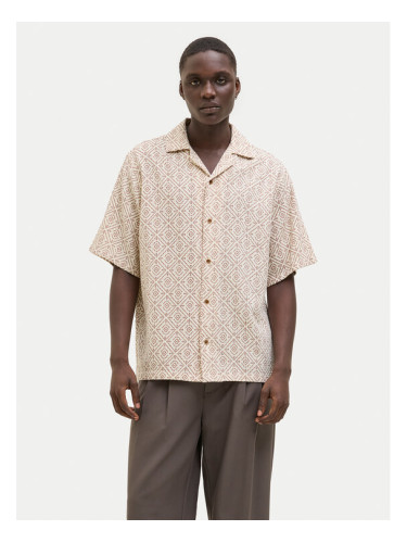 Jack & Jones Риза Bluvincent 12273289 Бежов Relaxed Fit