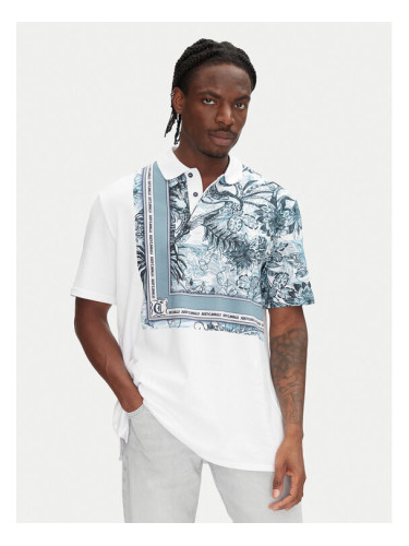 Just Cavalli Тениска с яка и копчета 78OAGE15 Син Regular Fit