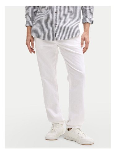 Tom Tailor Текстилни панталони 1044716 Бял Regular Fit