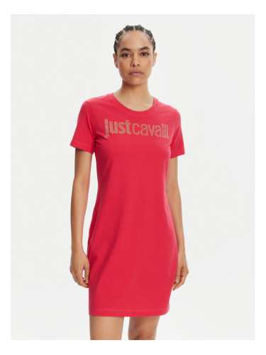 Just Cavalli Ежедневна рокля 78PAOE15 Розов Regular Fit
