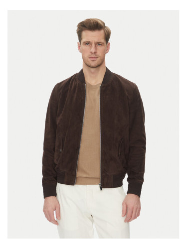 Serge Pariente Кожено яке M888 Кафяв Regular Fit
