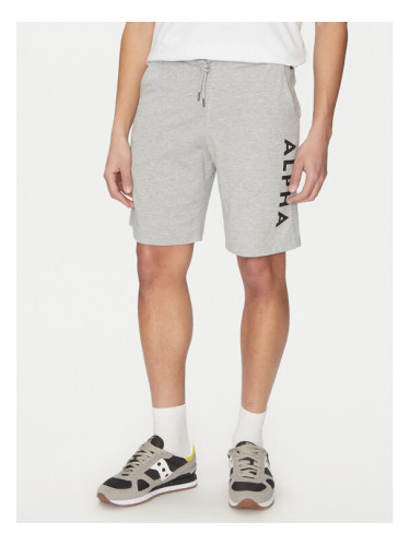 Alpha Industries Спортни шорти 116366 Сив Regular Fit