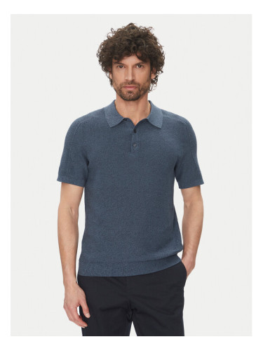 Michael Kors Тениска с яка и копчета CS560GO469 Син Regular Fit