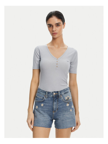Lee Тишърт Henley 112363830 Светлосиньо Slim Fit