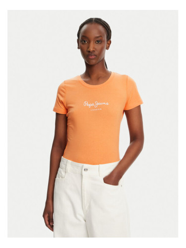 Pepe Jeans Тишърт New Virginia PL505202 Оранжев Slim Fit
