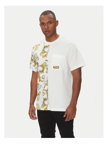 Versace Jeans Couture Тишърт 78GAH609 Бял Regular Fit