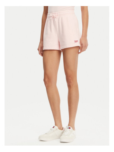 Tommy Jeans Спортни шорти Script DW0DW20353 Розов Regular Fit