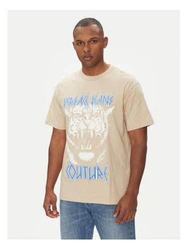 Versace Jeans Couture Тишърт 78GAHT06 Бежов Regular Fit