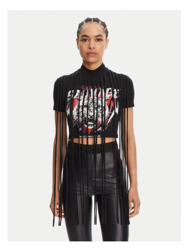 Versace Jeans Couture Тишърт 78HAHE01 Черен Slim Fit