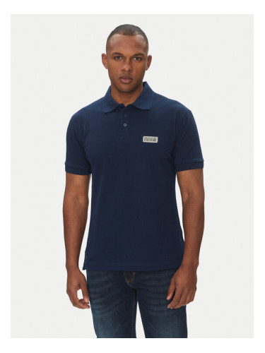 Versace Jeans Couture Тениска с яка и копчета 78GAGT08 Тъмносин Regular Fit