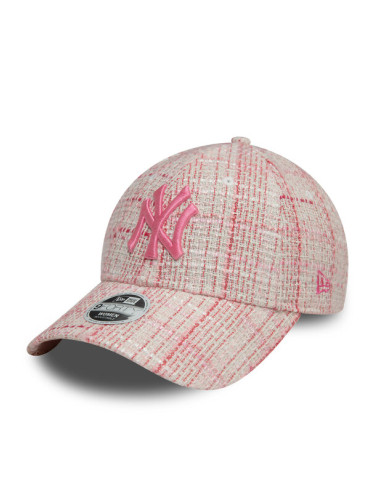 New Era Шапка с козирка New York Yankees Tweed 9Forty 60595382 Розов