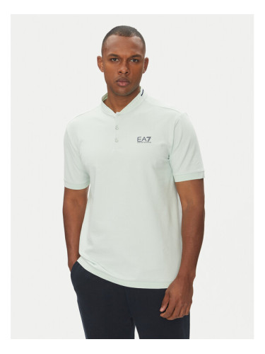 EA7 Emporio Armani Тениска с яка и копчета 7M000183 AF13511 U9060 Светлосиньо Regular Fit