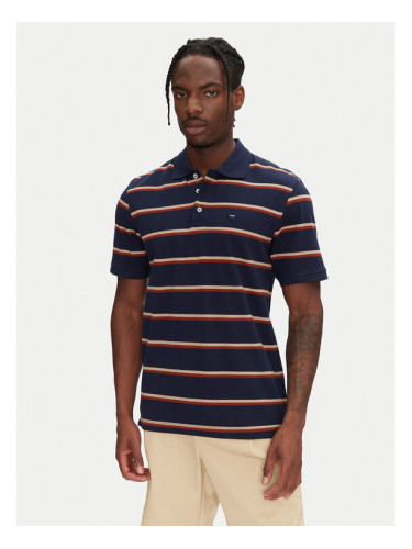 Wrangler Тениска с яка и копчета 112362827 Тъмносин Regular Fit