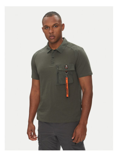 Parajumpers Тениска с яка и копчета Rescue 25SMPMPORE10 Зелен Regular Fit