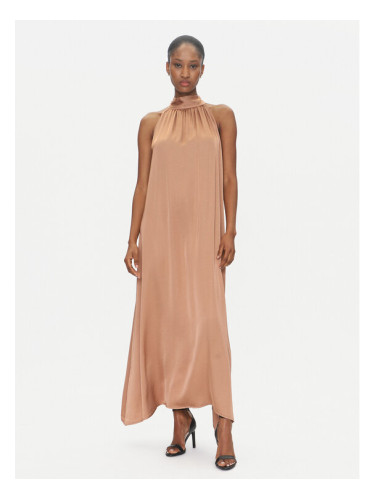 ViCOLO Коктейлна рокля TD0768 Кафяв Regular Fit