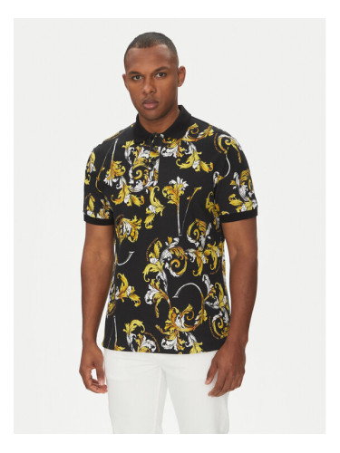 Versace Jeans Couture Тениска с яка и копчета 78GAG6S0 Черен Regular Fit