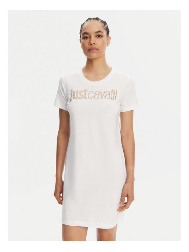 Just Cavalli Ежедневна рокля 78PAOE15 Бял Regular Fit