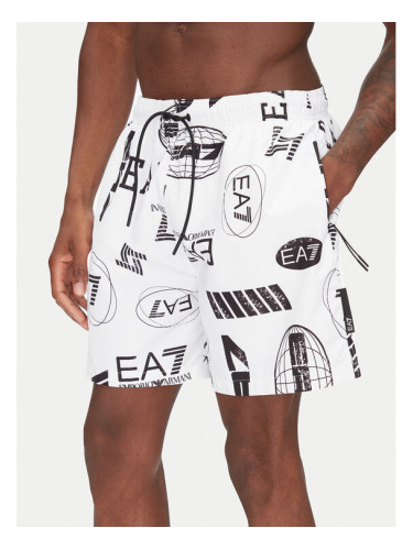 EA7 Emporio Armani Плувни шорти 7M000520 AF13069 F0043 Бял Regular Fit