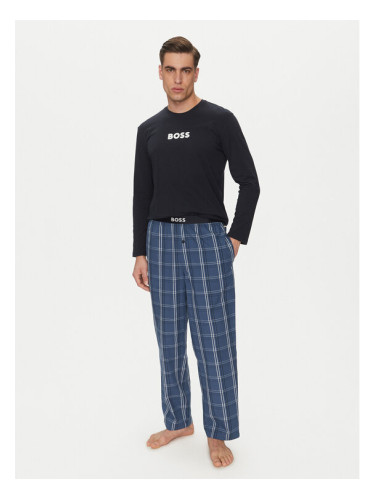 BOSS Пижама Easy Long Set 50535882 Тъмносин Regular Fit