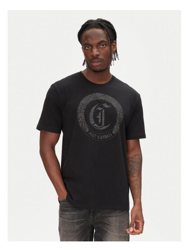 Just Cavalli Тишърт 78OAHE22 Черен Regular Fit