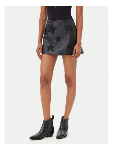 One Teaspoon Кожена пола Embellished Star 27138 Черен Regular Fit