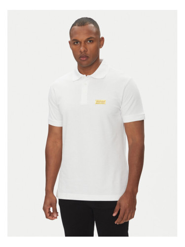 Versace Jeans Couture Тениска с яка и копчета 78GAGT08 Бял Regular Fit