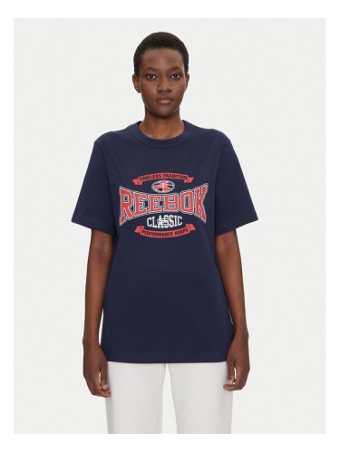 Reebok Тишърт 100220202 Тъмносин Relaxed Fit