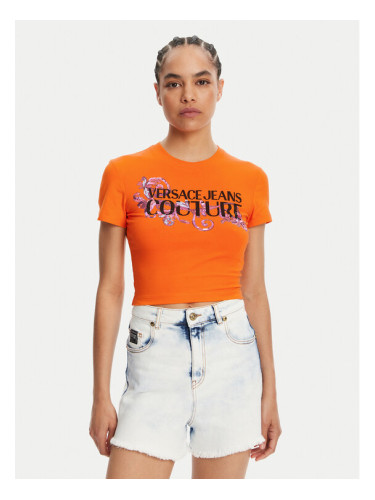 Versace Jeans Couture Тишърт 78HAHC05 Оранжев Slim Fit